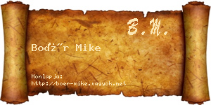 Boér Mike névjegykártya